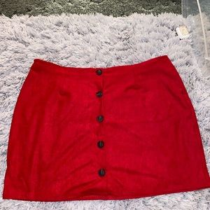 Red button up skirt